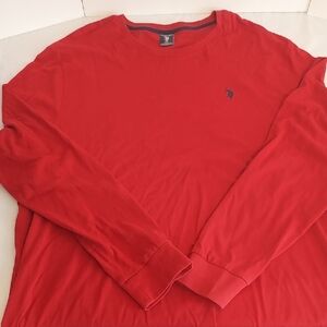 US Polo Association Thermo Knit Men's Red Long Sleeve Shirt